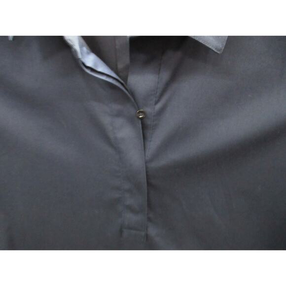 Chico's Womens No-Iron Blue Chic Stretch Bow-and-Grommet Tunic Top Sz 2, 12 US - Picture 6 of 16